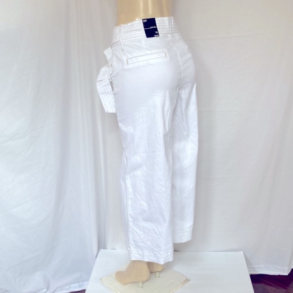 INC International Concepts Wide Leg Pants Size 16R White Color Belted NWT - Picture 7 of 8